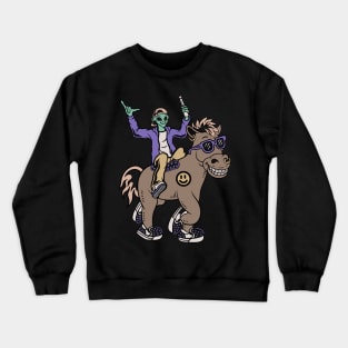 Horse and alien Crewneck Sweatshirt